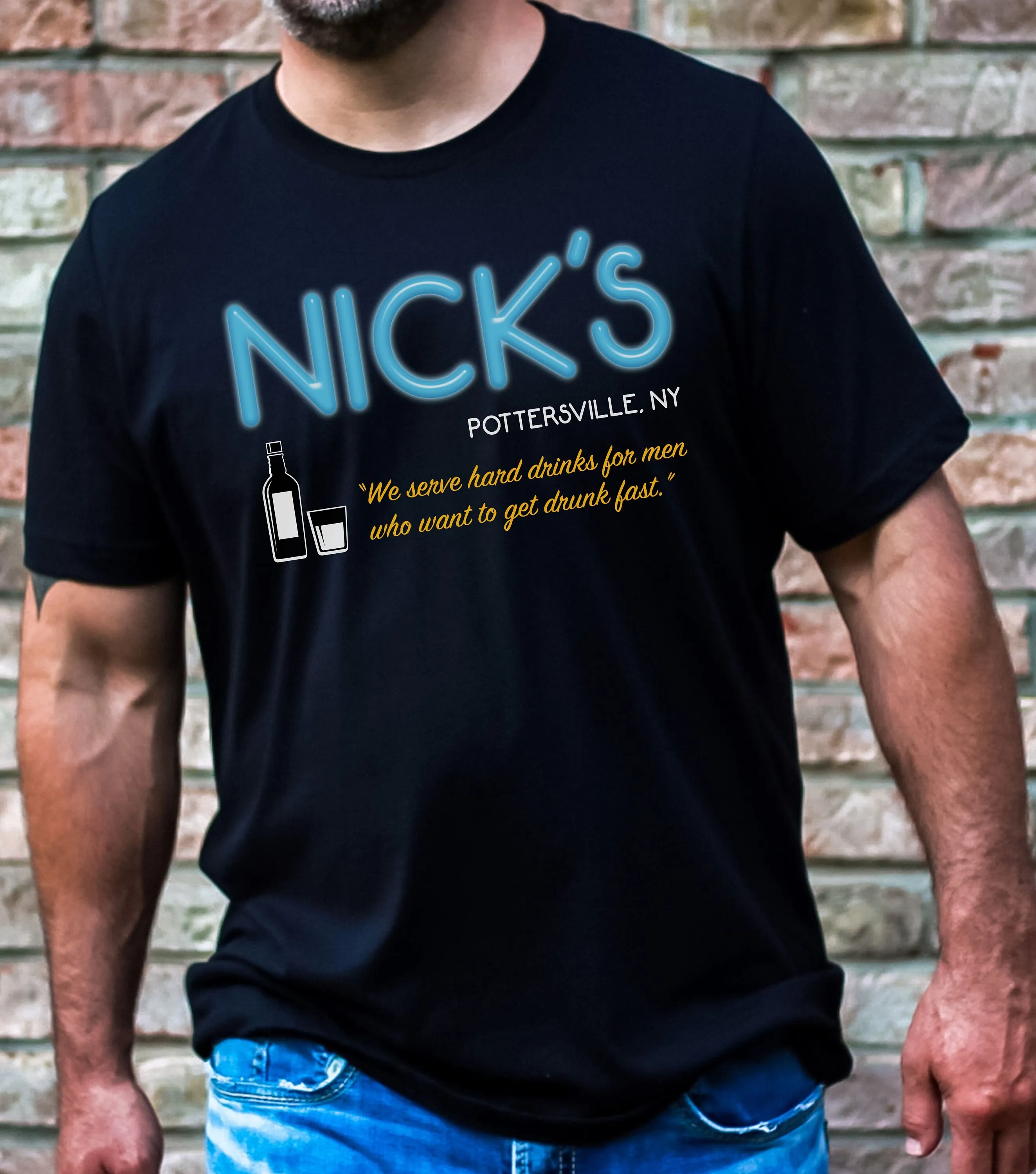 

Nicks Bar In Pottersville Martinis It'S A Wonderful Life For Dad Classic Christmas Movie Shirt Holiday T Men