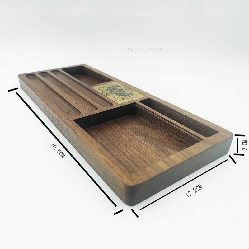 30.5cm Wooden Pigments Desktop Tray Art Tools Storage Rack Sketching Painting Water Color Sub-package Paintbrush Storage Plate