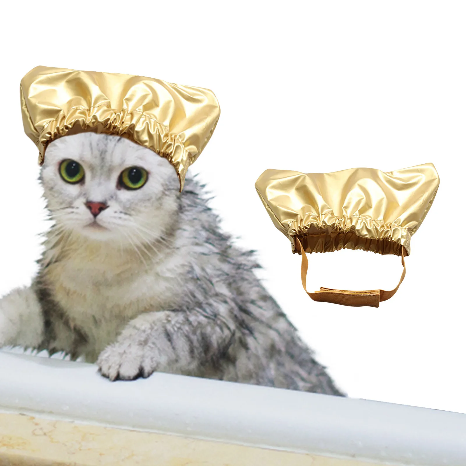 Taking Dog Shower With Adjustable Pet Cap For Ears- Shower Shower Cats Cap Pet Bath Strap Dogs Cap New Year Outfit For Dogs 6