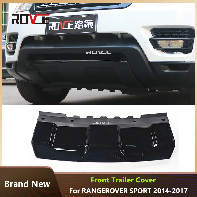 ROVCE Front Bumper Trailer Tow Hook Cover For Land Rover Range Rover Sport L494 2014-2017 Board Skid Plate Protector Guard Parts