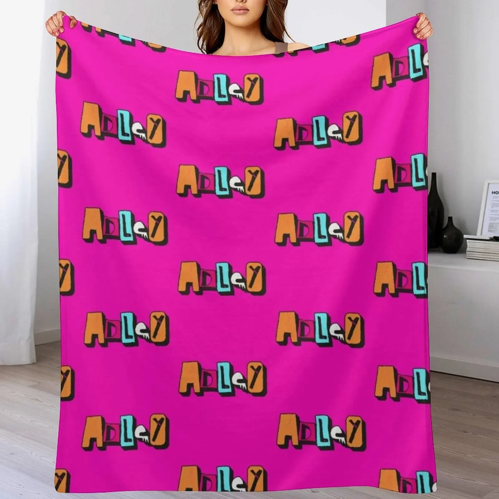 

ADLEY Custom Text Birthday Name Throw Blanket Soft Plaid Bed covers warm for winter Luxury St Blankets