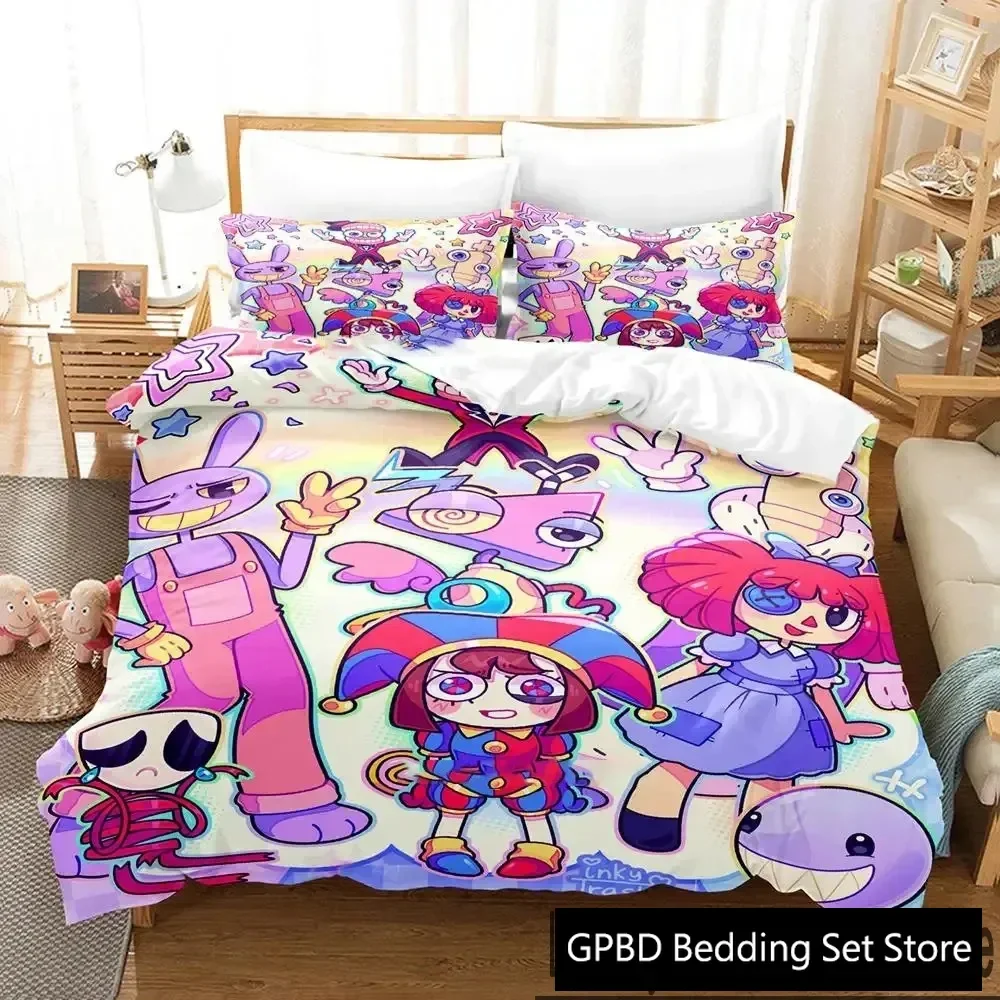 3D Print Cartoon Amazing Digital Circus Bedding Set Boys Girls Twin Queen King Size Duvet Cover Pillowcase Bed boys Adult