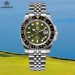 ADDIESDIVE New GMT Movement Quartz Watches Stainless Steel BGW9 Luminous 20Bar Waterproof Diver Watch For Man relogios masculino