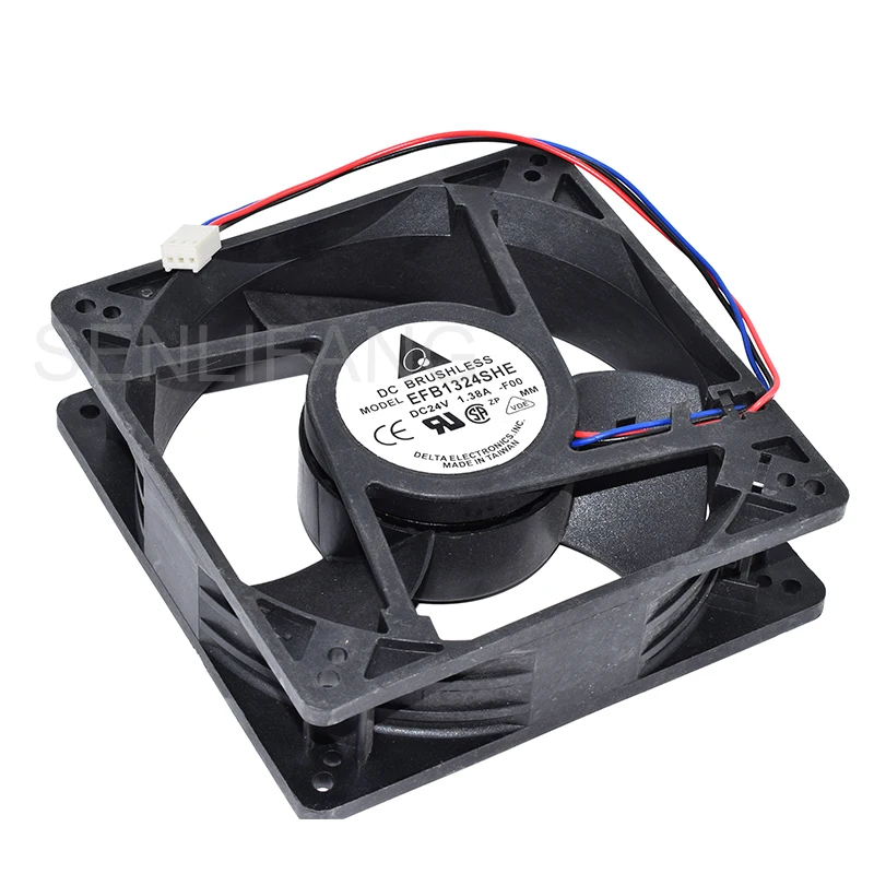 Well Tested EFB1324SHE 4C58 DC 24V 1.38A 3-wire 127x127x38mm Server Cooler Fan