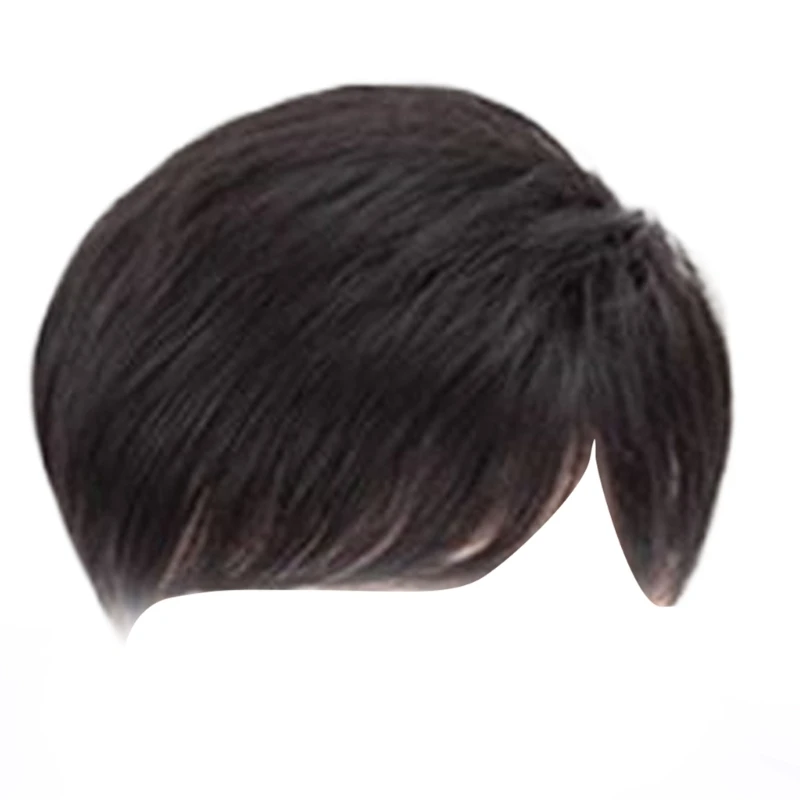 Natural Short Toppers Hairpieces for Covering White Loss Hair Extensions Hairpiece Replacement Black Short Toupee