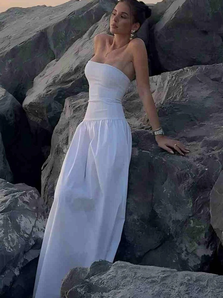 

Sisterlinda Spring Release Junior Fashion Sexy High Street Long Dress K25D66471Girl Solid Slim Chest Wrap Cleavage Backless Robe