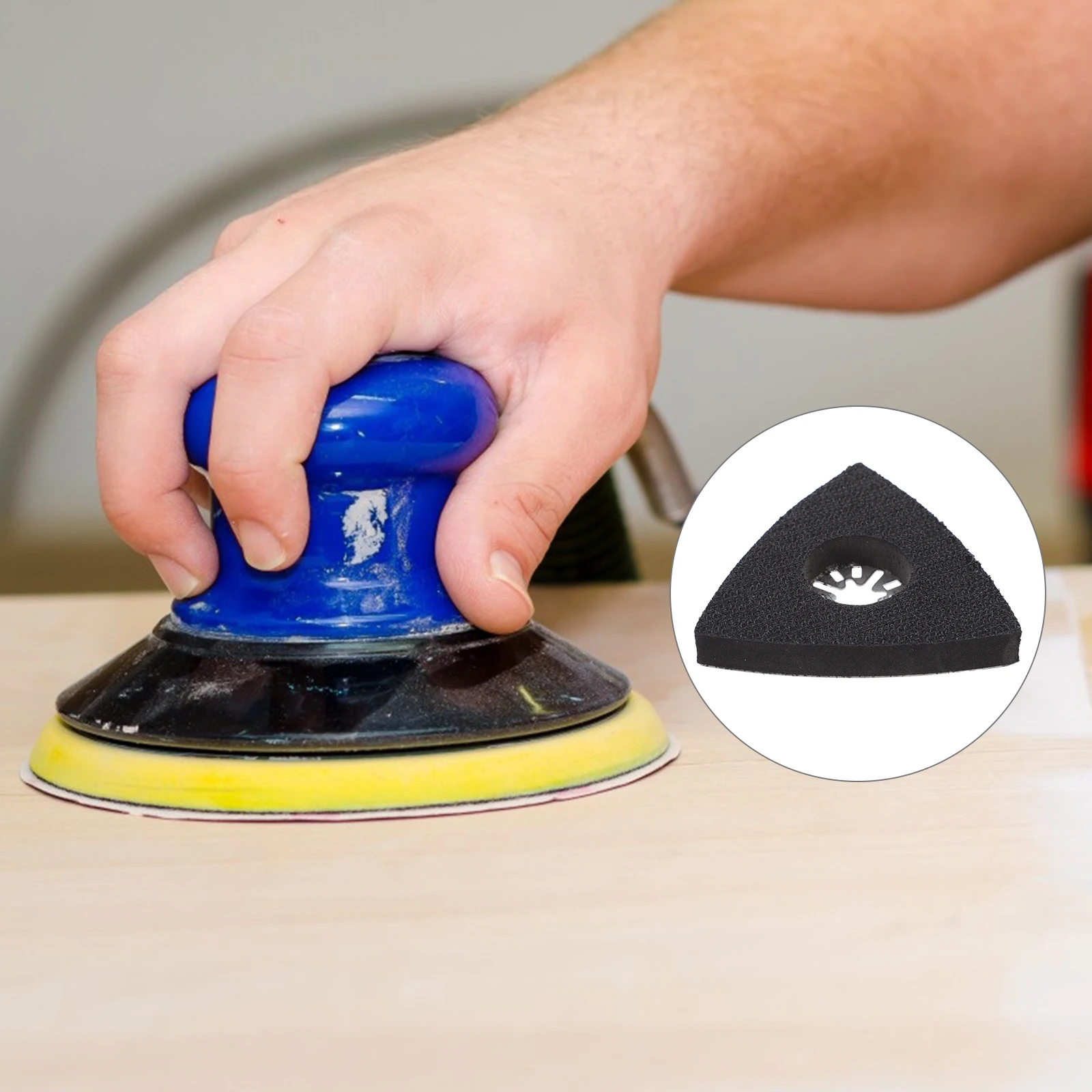 1 set di dischi abrasivi triangolari in acciaio inossidabile ad alta densità con gancio ad anello a basso profilo per levigatura di dettagli disco per levigatrice elettrica