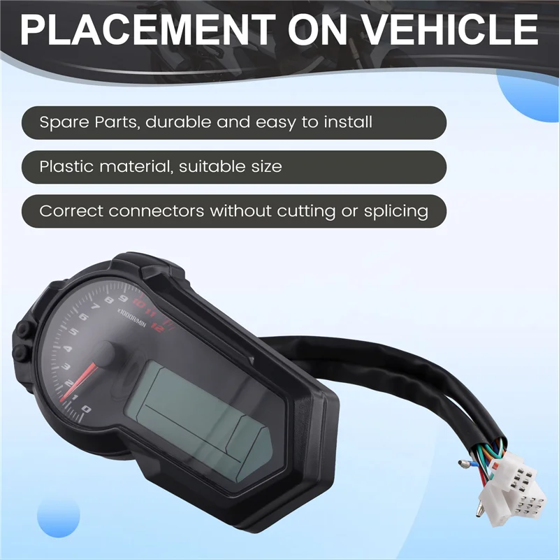 【Price Drop !!】Motorcycle Universal 1200RPM Odometer Tachometer UTV LCD Digital Speedometer Gauge For 2,4 Cylinders N1-6