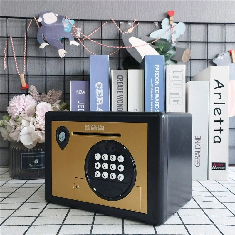 

Piggy Bank, Electronic Password Cash Coin Can, Auto Scroll Paper Money Saving Box Toy Gift for Kids