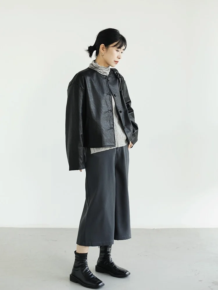 

High Waist Wide Leg Seven-Foot Pants Women's Autumn Fashion New All-Match Design Straight Leg Trousers Comfortable Casual Pants