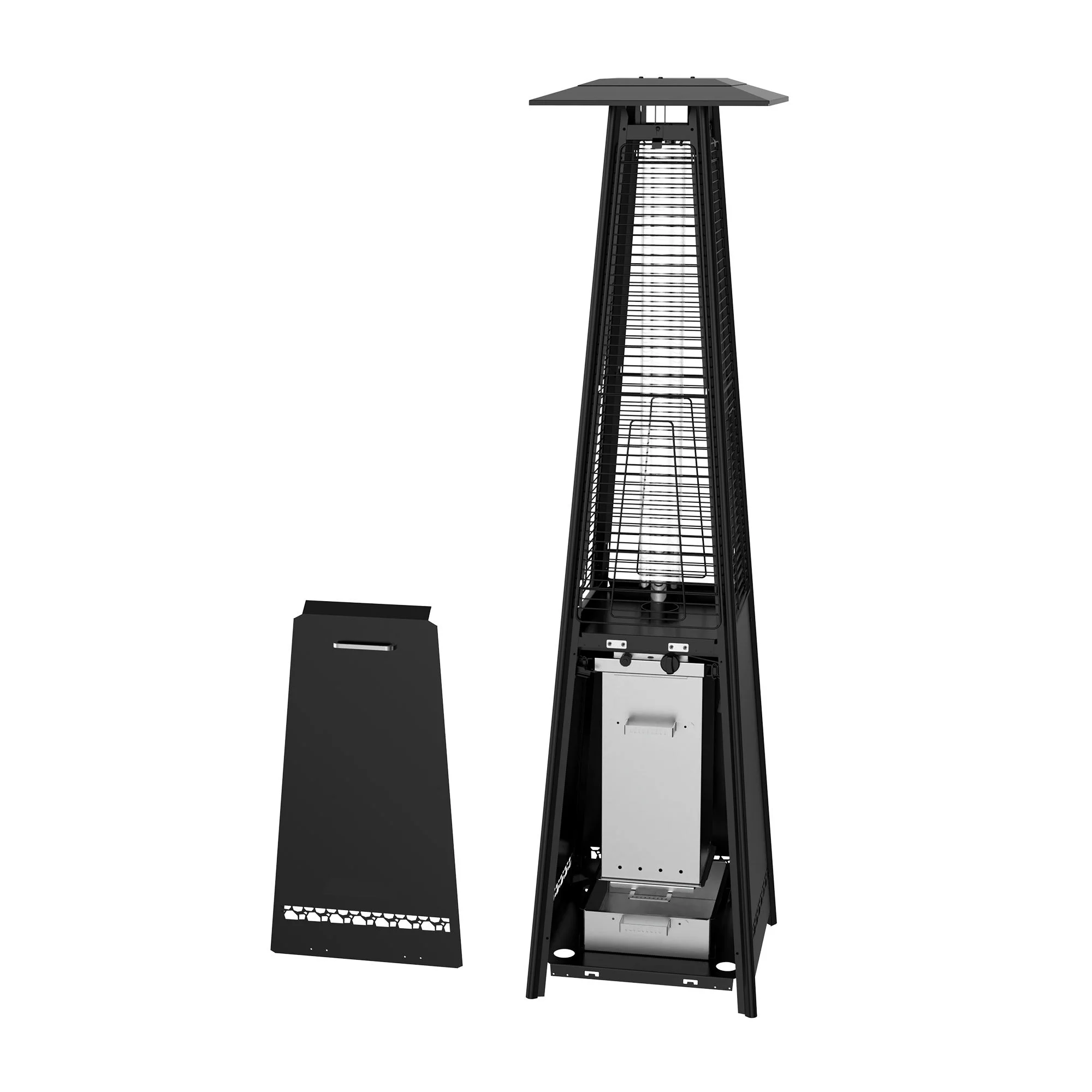 Durable Non Electric Pellet Patio Heater Steel Freestanding Smokeless Outdoor Heater Stove for Garden and Camping