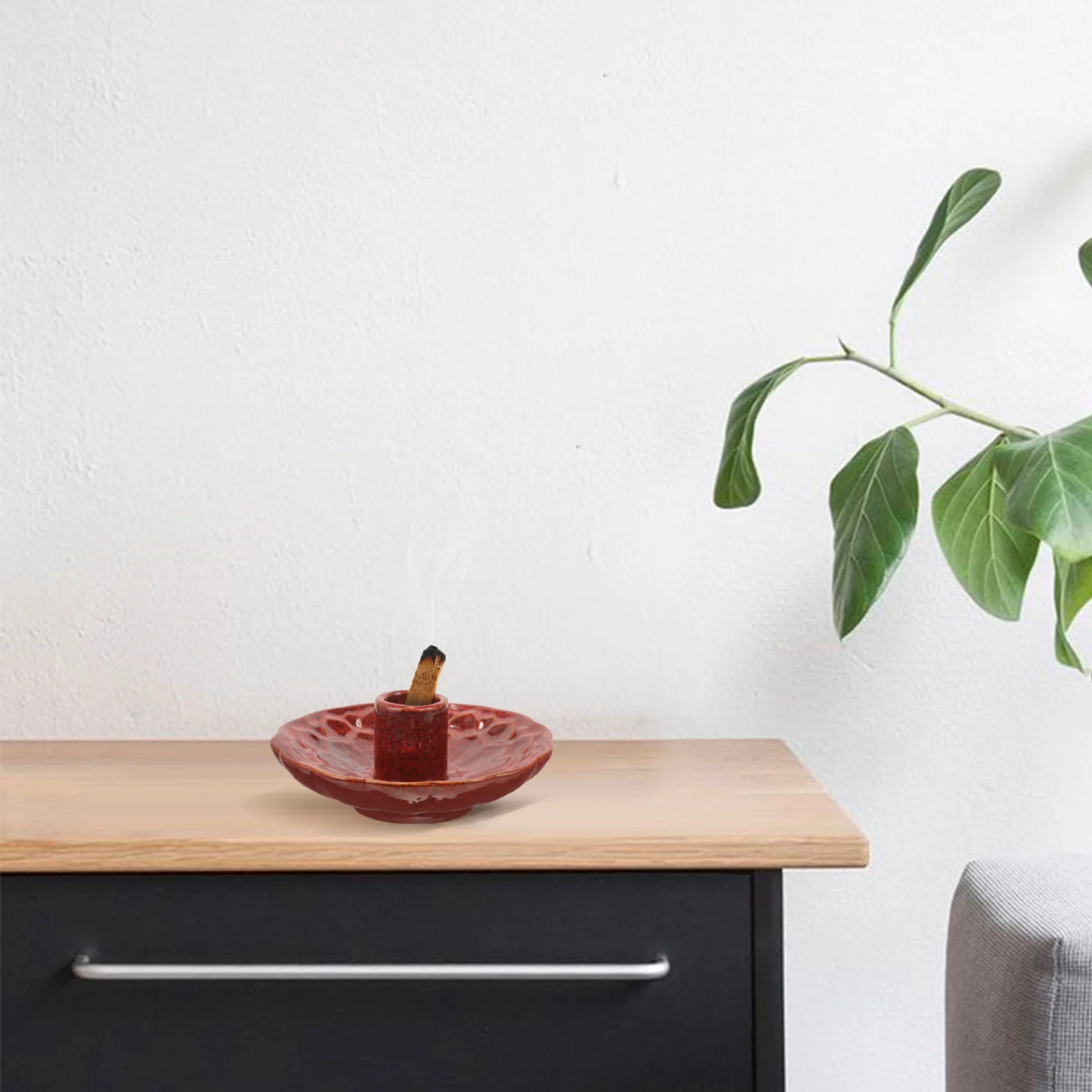

Ceramic Incense Holder Decorative Rustic Style Incense Stick Tray for Home Study Office Yoga Room Holder