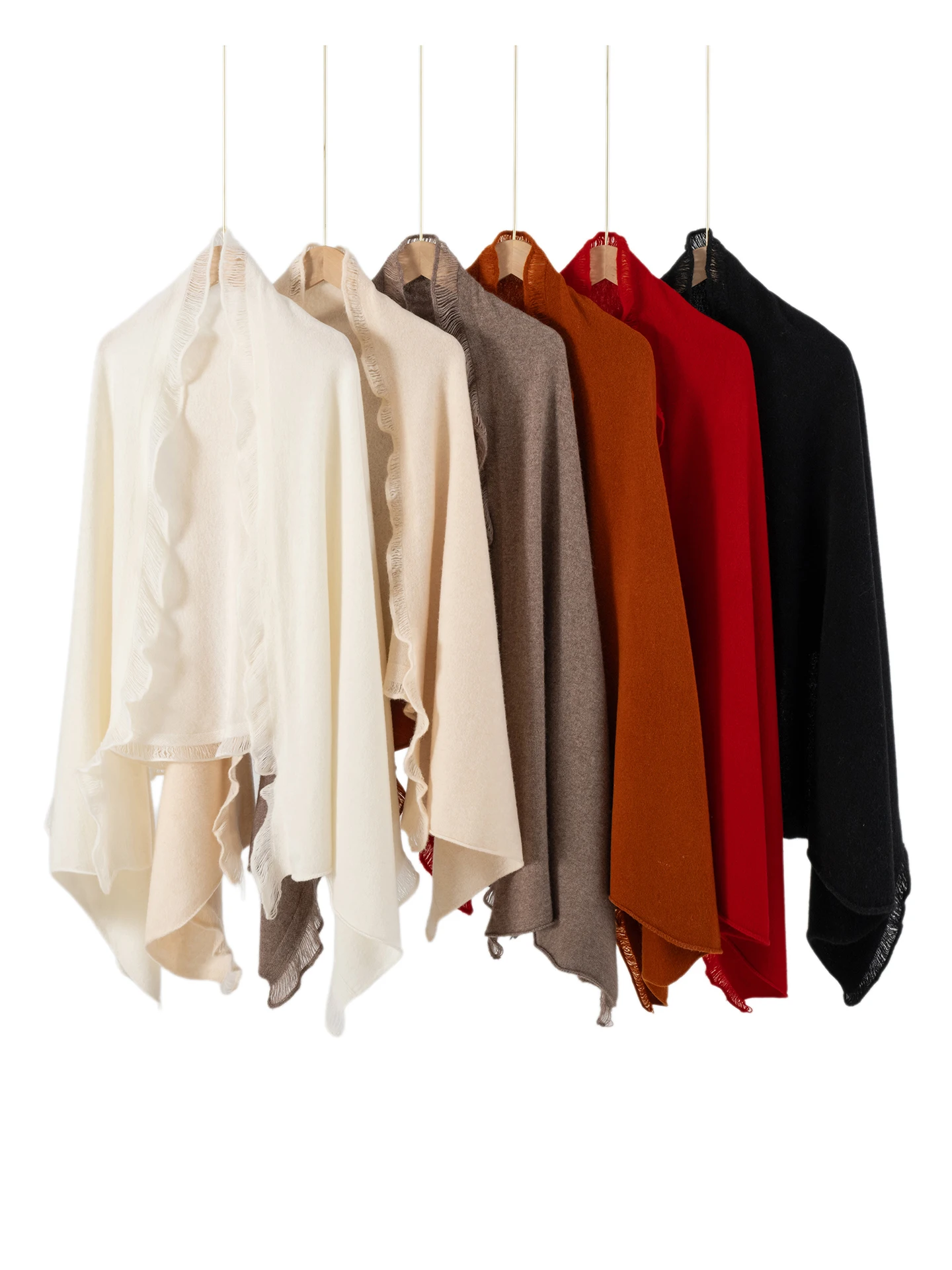 Elegant 100% Merino Wool Woman Shawl Spring Autumn Winter Female Knitwear Oversize Tassel Scarf Lady Clothing Top New Daily Wear