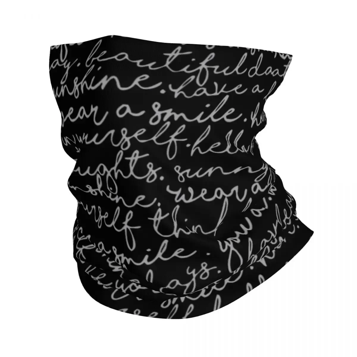 Letter Pattern Handwriting Bandana Neck Gaiter Printed Balaclavas Face Scarf Cycling Hiking for Men Women Adult Washable