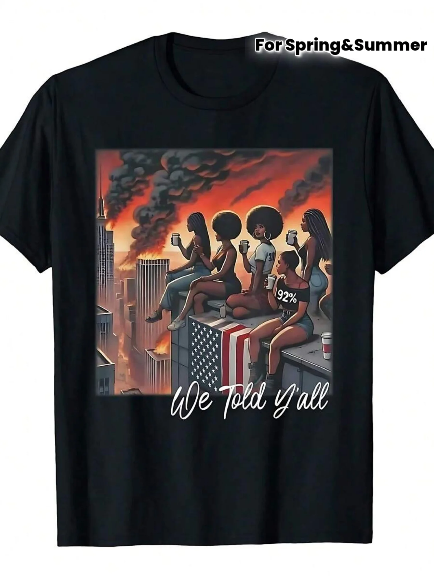History Month We Tell You T-shirts, Women's Casual Crew Neck T-shirts Are Suitable for Summer and Autumn Sports Leisure Sports Leisure