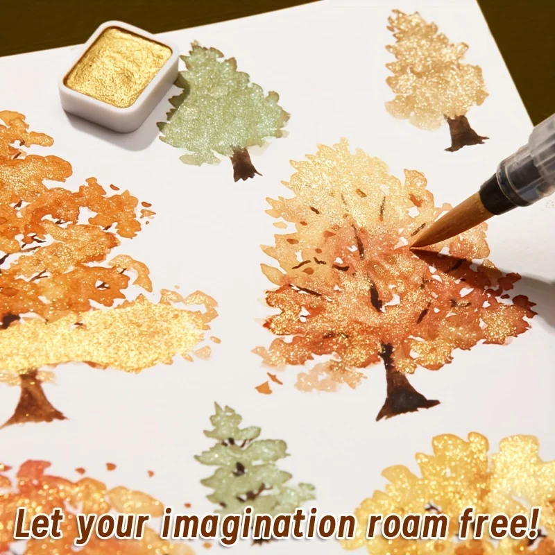 60-цветный жемчужный акварельный пигмент, портативный набор металлических твердых красок для рисования, идеальные подарки для письма, рисования, проектов DIY