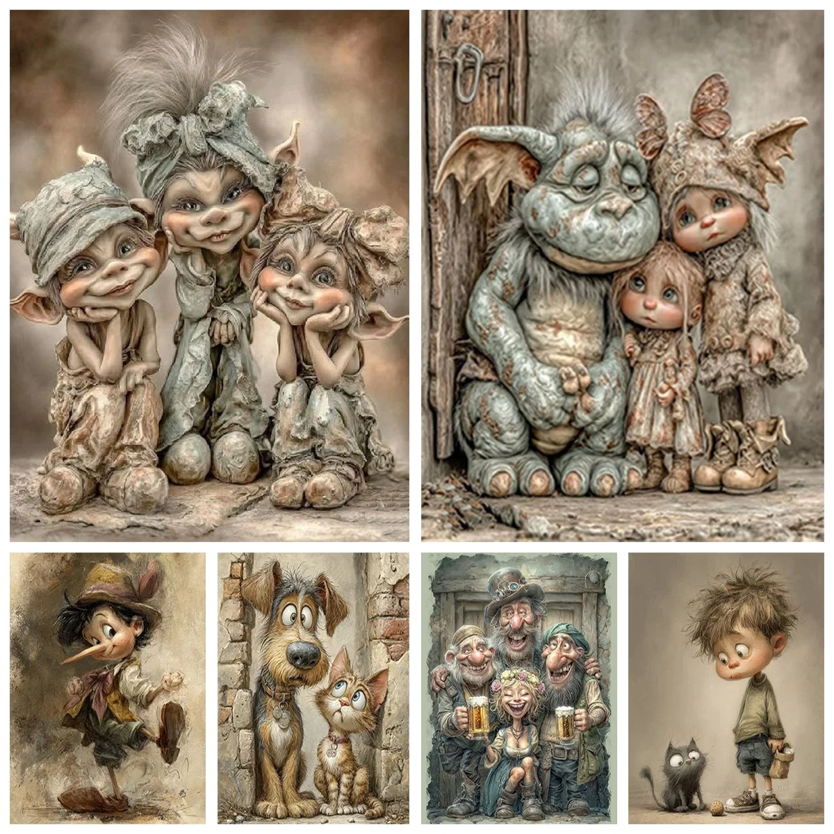 

Fantasy style animal characters DIY digital oil painting colorful handmade painting home wall decoration simple handmade gift