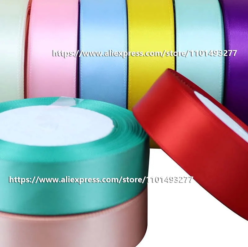 20 Yards/roll Double Face Satin Ribbon Polyester Ribbon Tape For DIY Bows Gifts Wedding Christmas Decoration 9/16/25/38/50mm