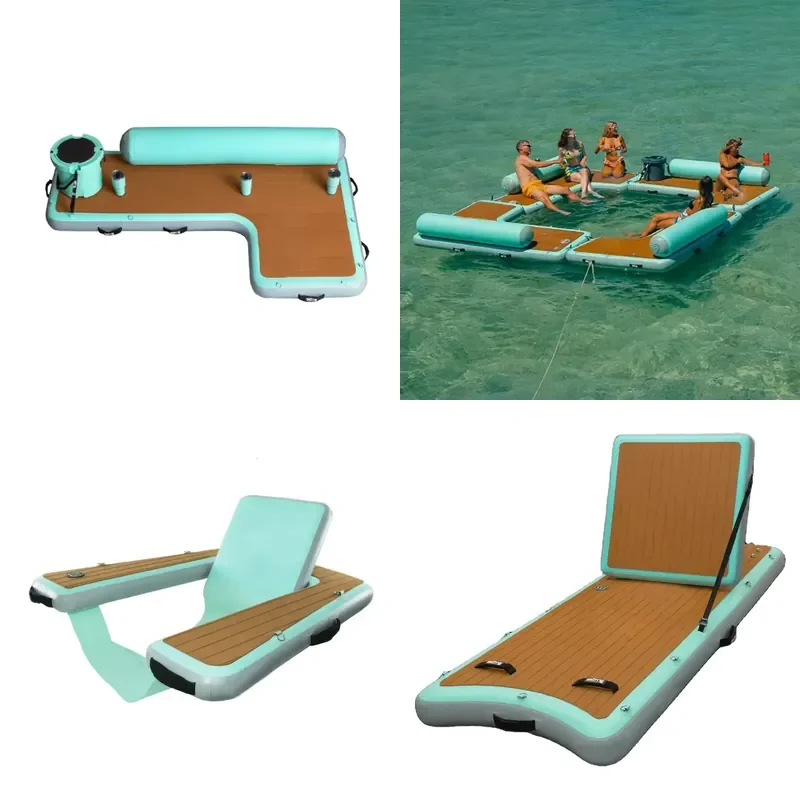 2023 New Style Inflatable Floating Platform Swimming Water Island Jet Ski Dock Mat PVC Material for Sale