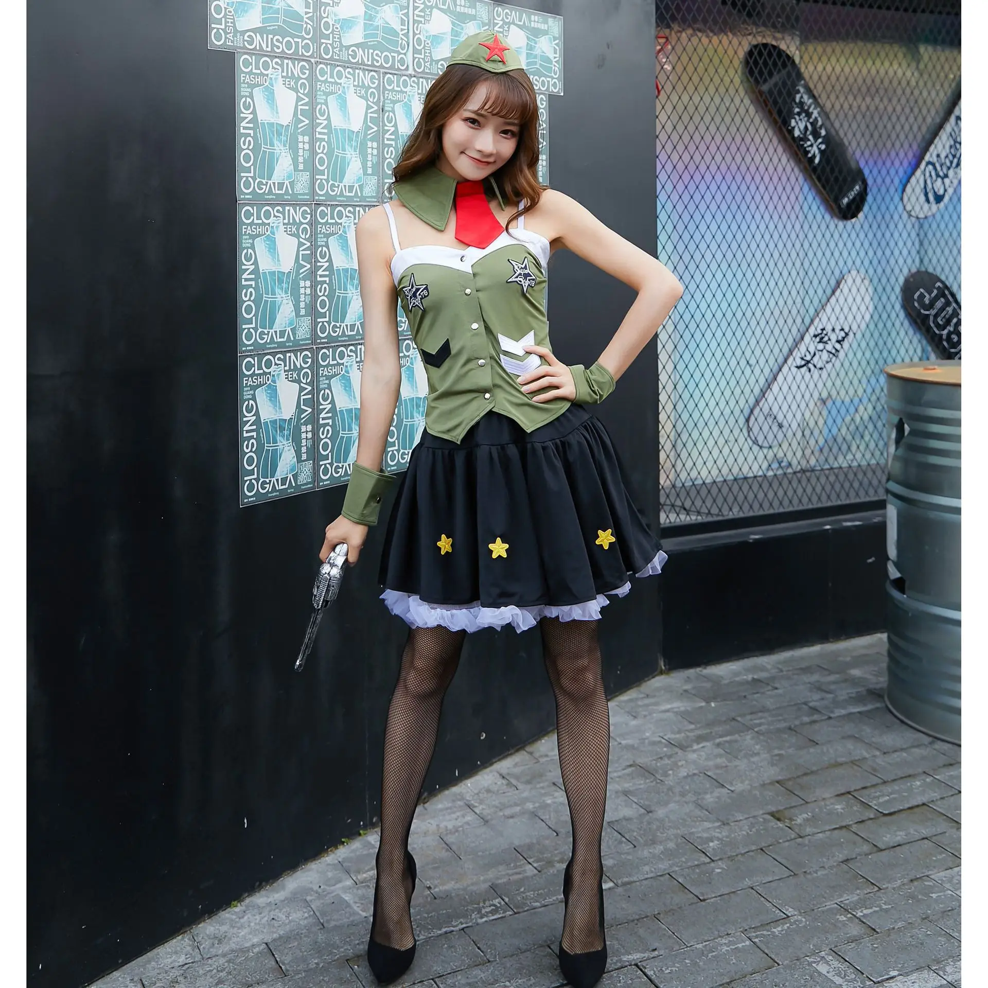 professional stewardess Cosplay Sexy uniform Costume Halloween with Accessories stewardess