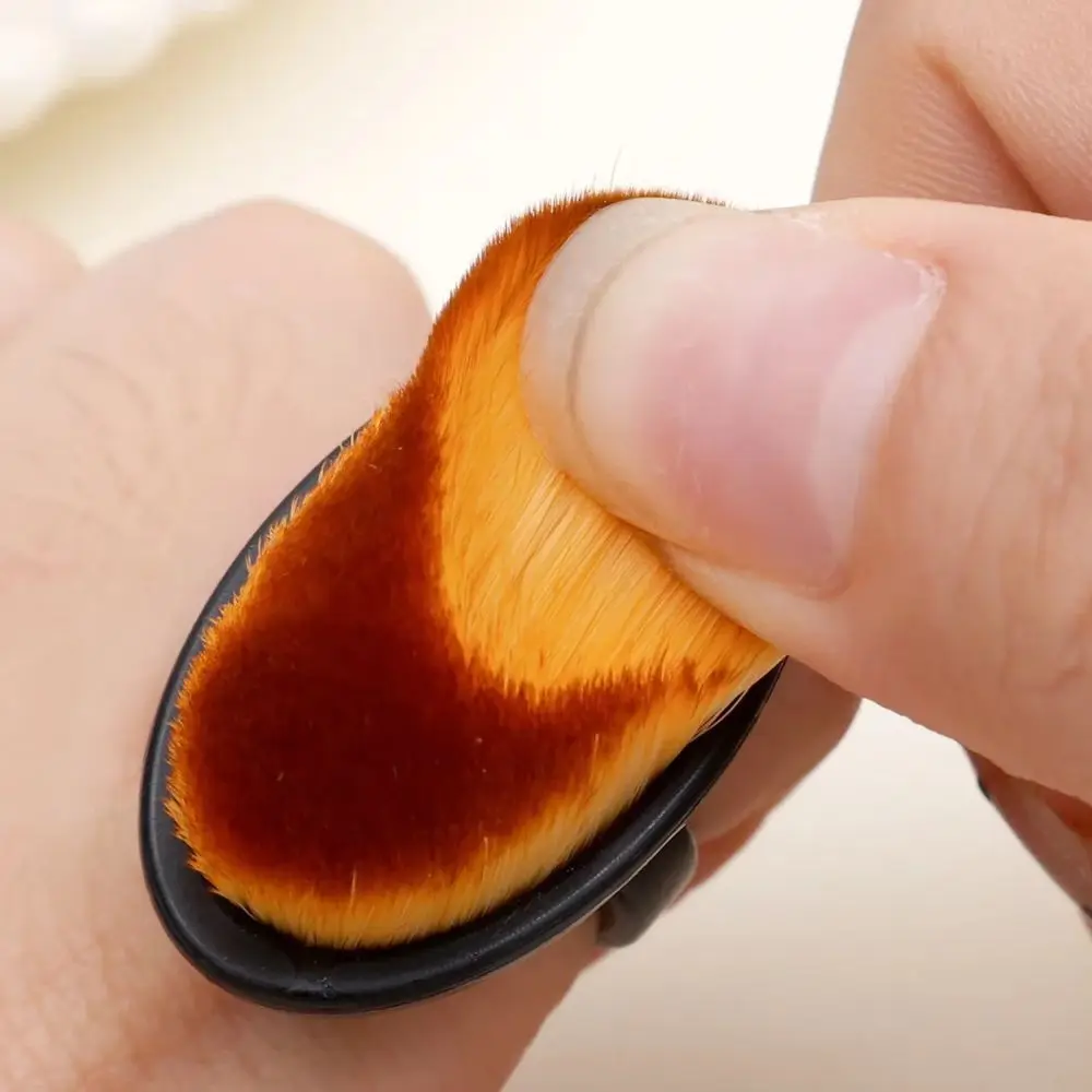Soft Bristle Finger Ring Type Nail Prep Dust Brush Dense Bristles Lightweight Wearable Manicure Cleaning Brush Compact