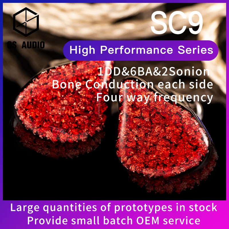 

Гибридные наушники GS AUDIO SC9 1DD+6BA+2BC HiFi с кабелем 0.78 2pin, внутриканальные (IEM) для аудиофилов и музыкантов, OEM ODM