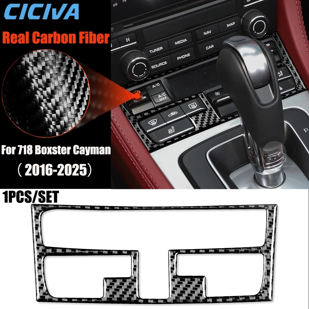 

Carbon Fiber Car Accessories Climate Control Modified Interior Trim Cover Sticker For Porsche 718 982 Boxster Cayman 2016-2025