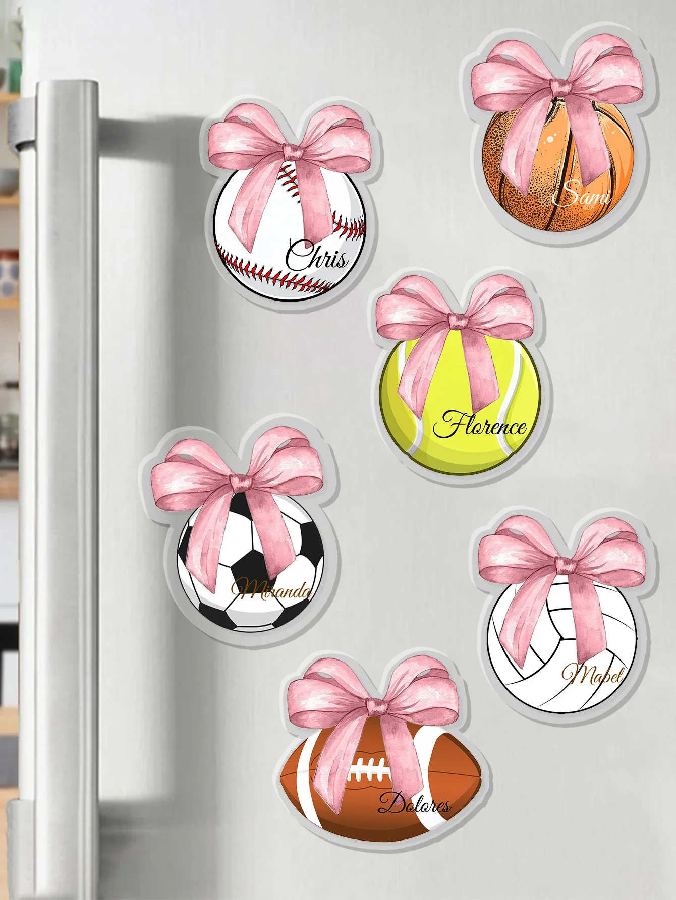1pc Custom Sports School Locker Decoration Magnet Football Basketball Baseball Volleyball Tennis Rugby Player Gift Custom Magnet