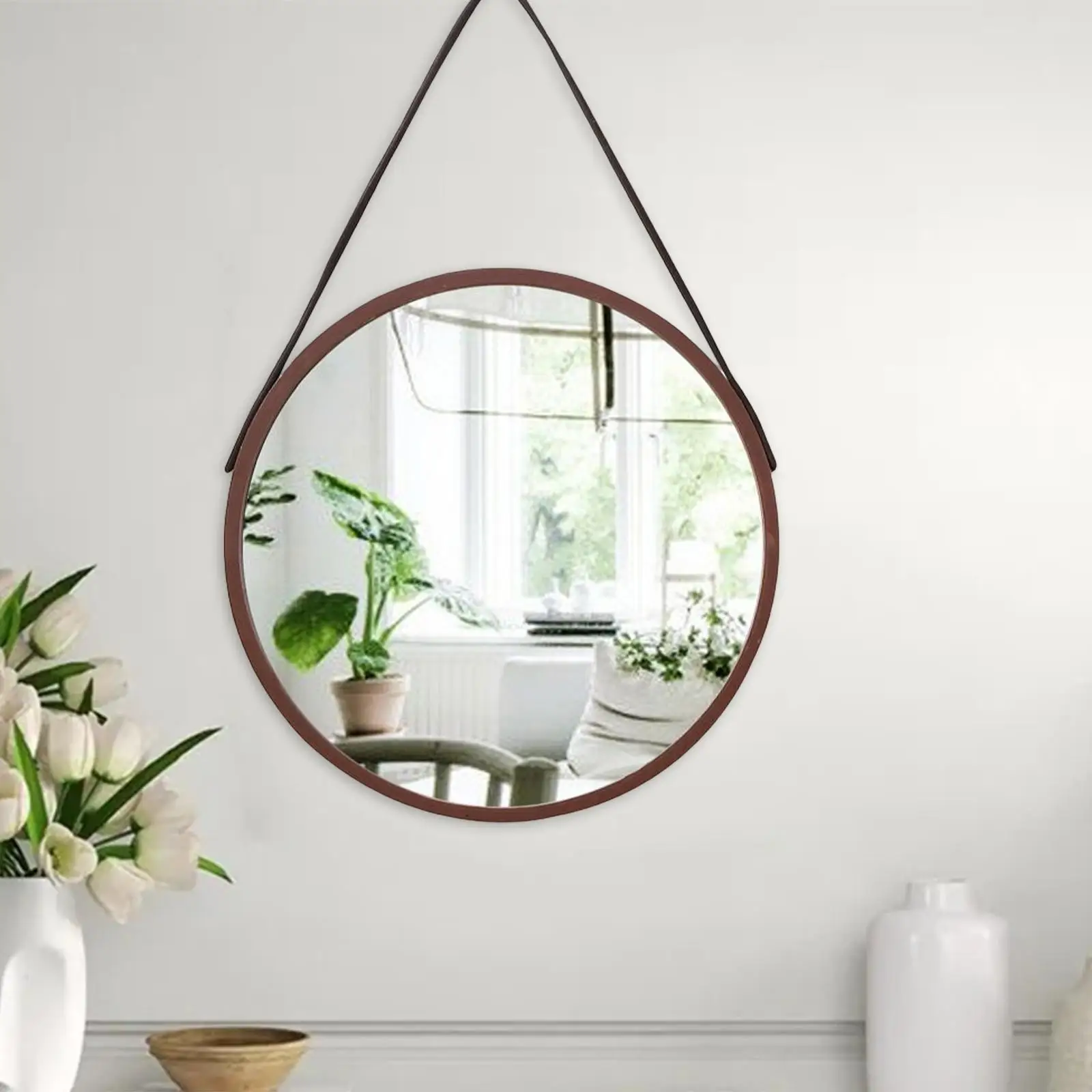 Wall Hanging Mirror Wall Mount Round Art for Makeup Bathroom