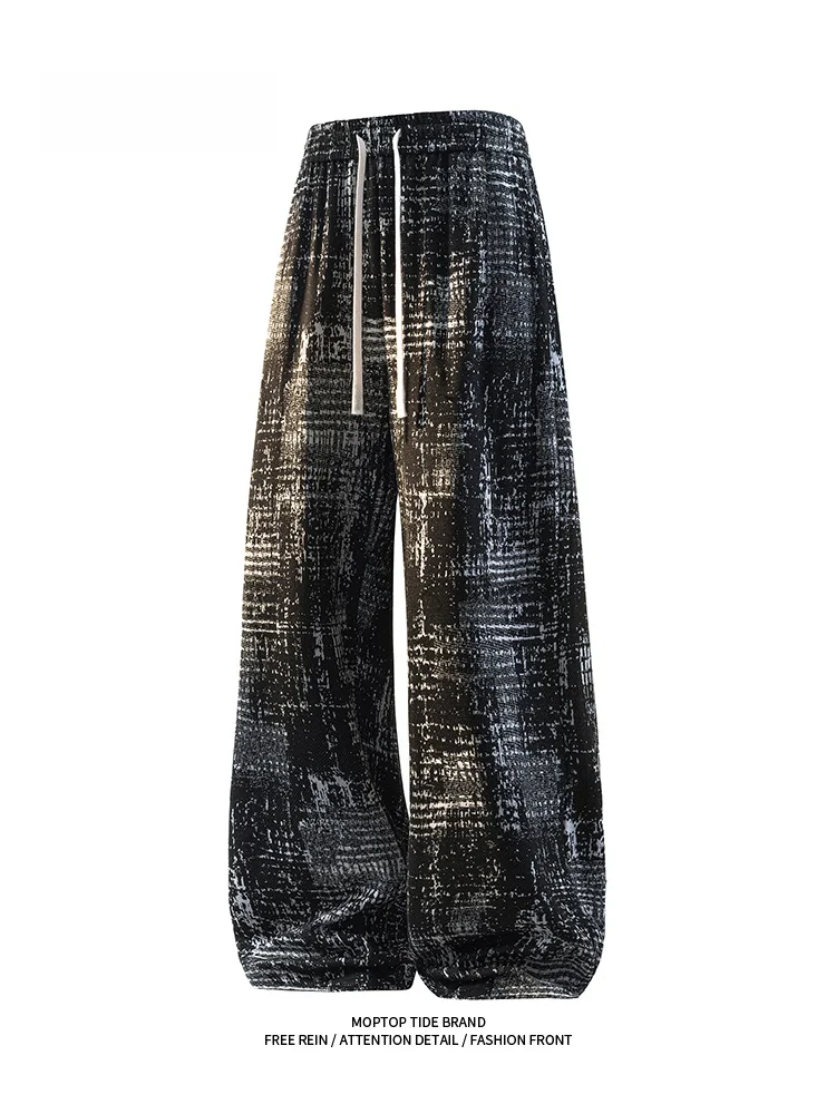 

Мужские трикотажные брюки American Sle свободного кроя с прямыми штанинами, повседневные спортивные брюки в стиле High Street Fashion, брендовые джоггеры