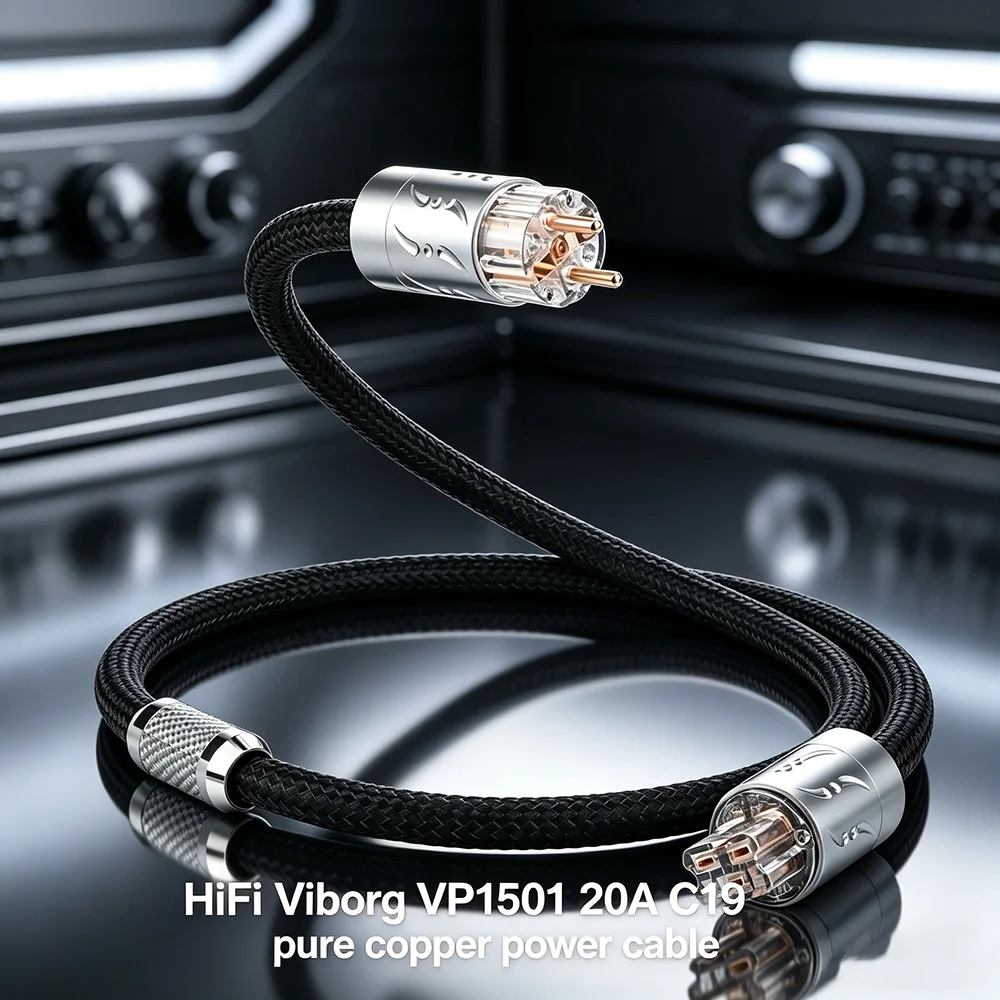 Viborg Multiplex Copper Audiophile AC Power Cable Pure Copper 20A C19 IEC Connector EU US HIFI Power Cord