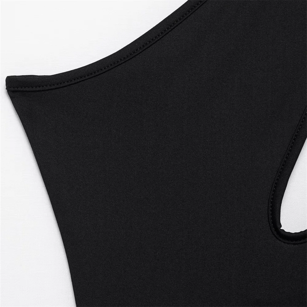 Taop&Za 2025 nuevo mono ajustado para mujer diseño de hombro asimétrico detalles huecos sexy a la moda y caliente