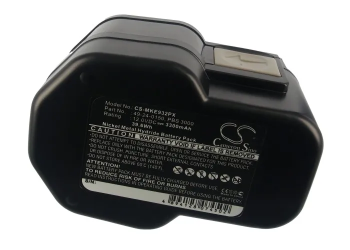 CS Battery For Milwaukee 4 932 367 904 4 932 373 522 4 932 376 508 49-24-0150 PBS 3000 0502-23  0502-25  0502-52  12V Power-Plus