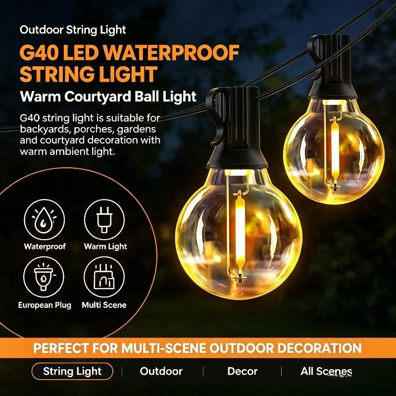 G40 LED Outdoor String Ball Li - Outdoor Lighting Waterproof review and price