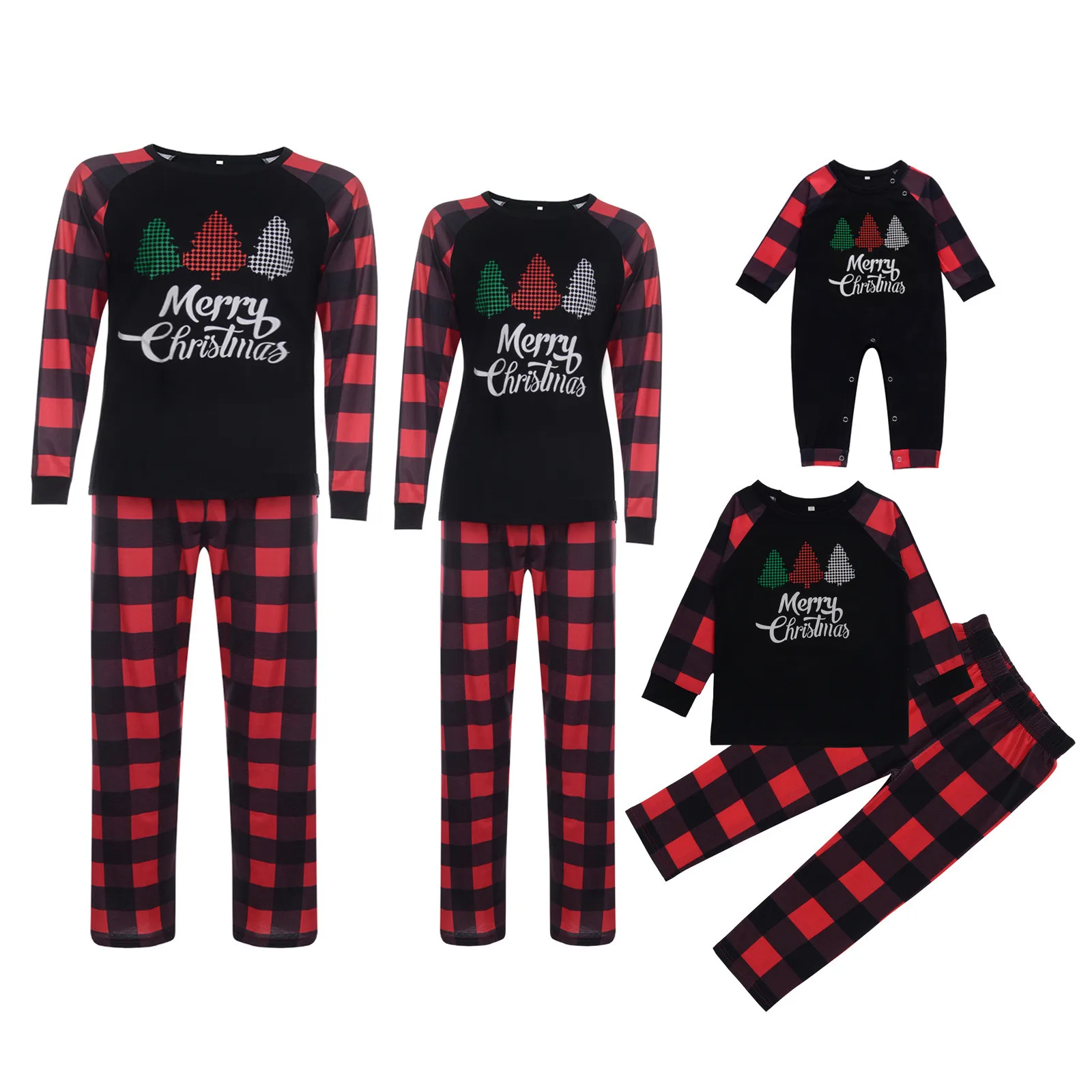 Men\'s home matching clothing for mothers fathers children, and babies Christmas Santa Claus set pajamas Family Matching Outfits