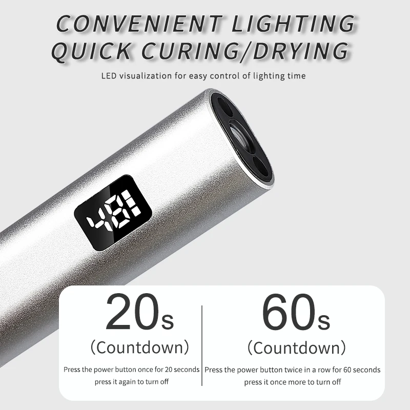 Nail Pin Cure Lamp Uv Led Draadloze oplaadbare zaklamp voor nagels Manicure Led Ultraviolette gellamp Draagbare cabine
