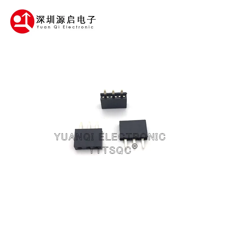 100pcs 2.54mm Plastic Height 5.7mm Single Row Straight Short Profile 1x2P3/4/5/6/8/10-40P Rohs Gold Pcb Female Header Connector