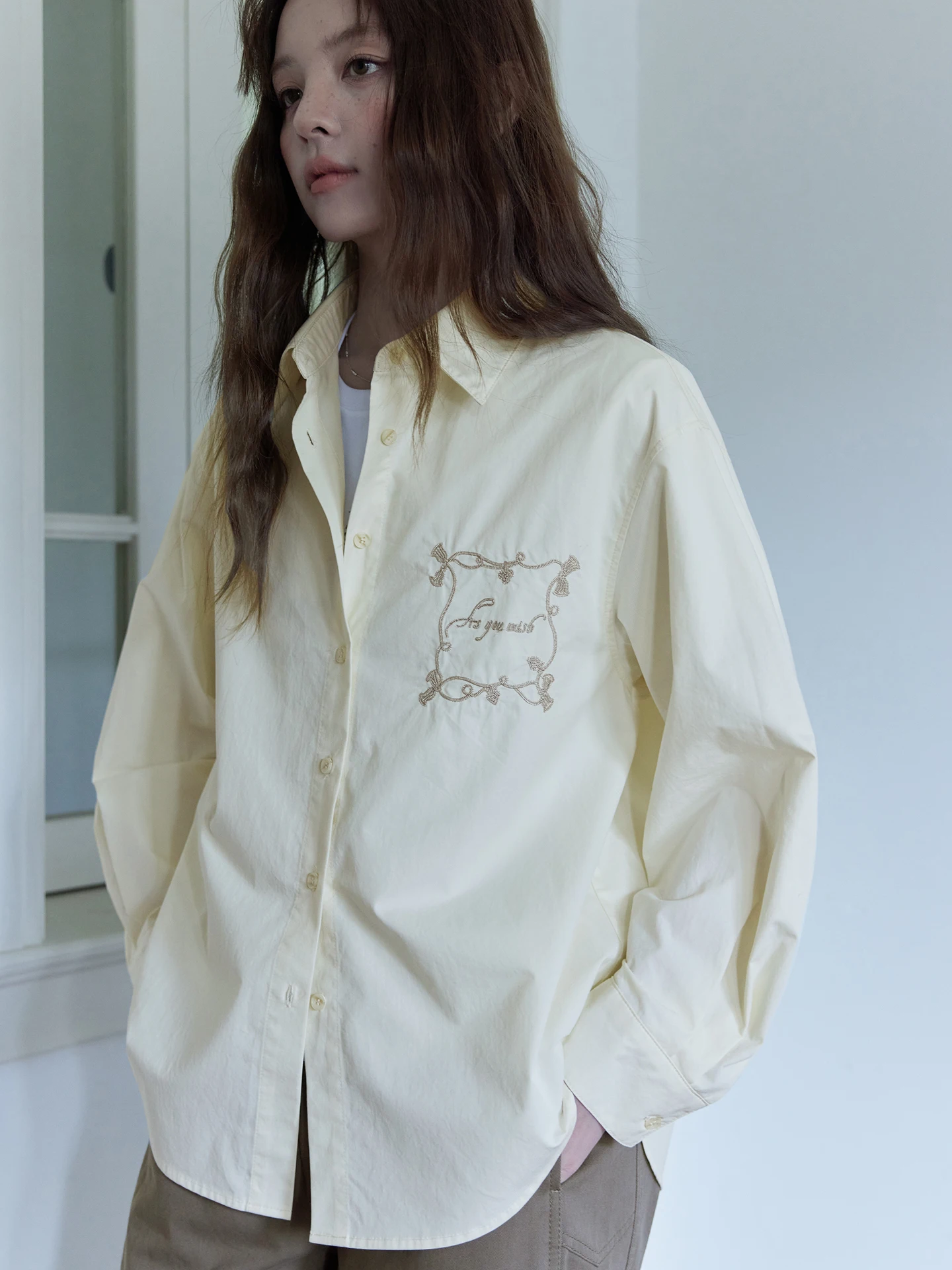 

Женская хлопковая рубашка Momolife с вышивкой, длинным рукавом, весенняя, дышащая, с защитой от солнца, свободного кроя, удобная