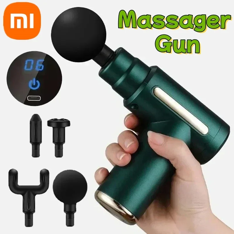 Xiaomi Knee Massage Fascia Gun Tissue Massager Portable Lightweight LED Touch Screen 4 Replaceable Massage Heads Body Massage