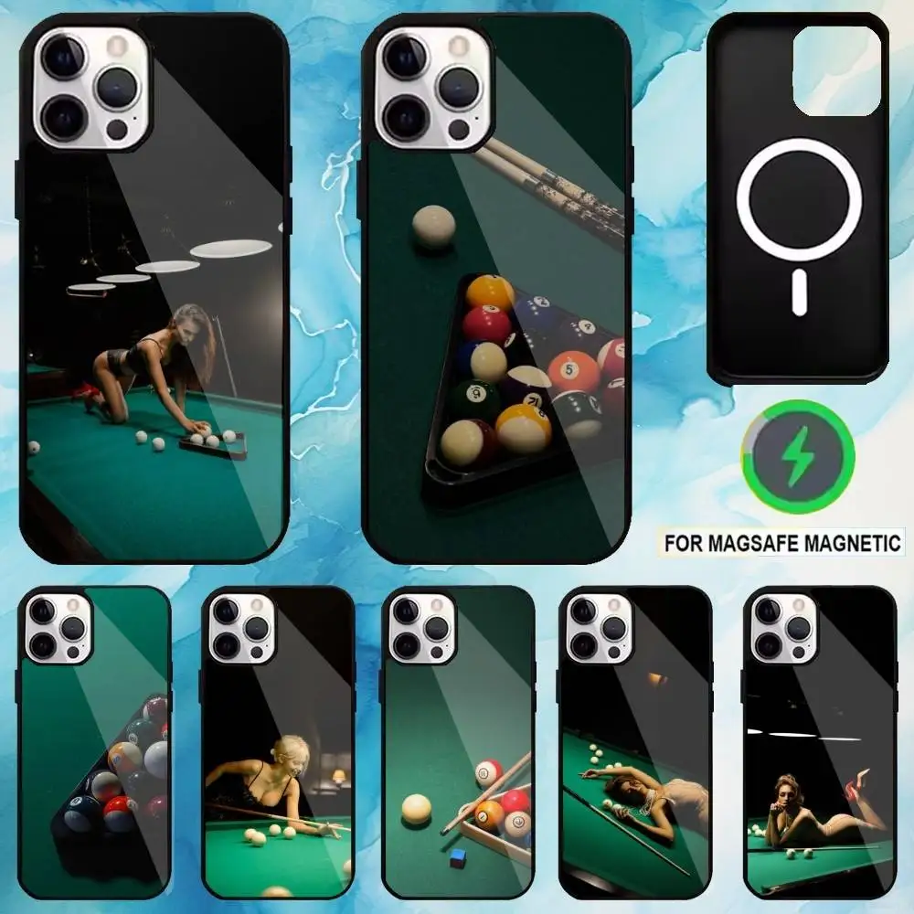 

Billiards game Phone Case For iPhone17,16,15,14,13,12,11 Plus,Pro Max Magnetic For Magsafe Wireless Charging