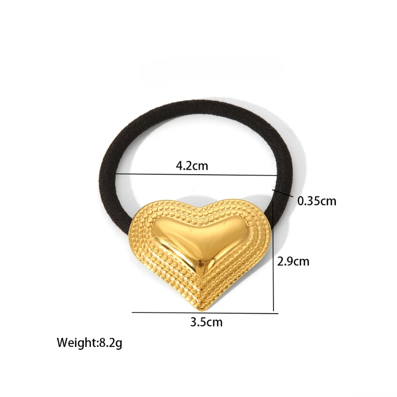 PRISCA |   Ikat Rambut Elastis Baja Anti Karat Baru untuk Wanita, Scrunchie Logam Hitam, Tali Rambut Kuncir Kuda Emas Grosir