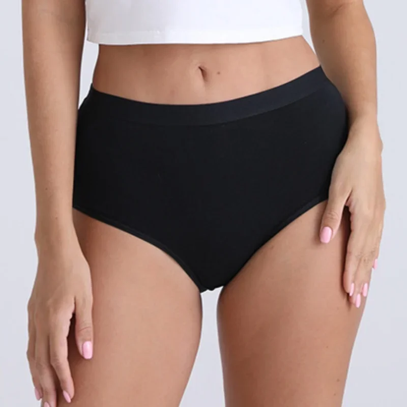 1 Pack Women's Cotton Panties High Waist Briefs Breathable Soft Full Coverage Plus Size Underwear Daily Wear Lingerie M-XXXL