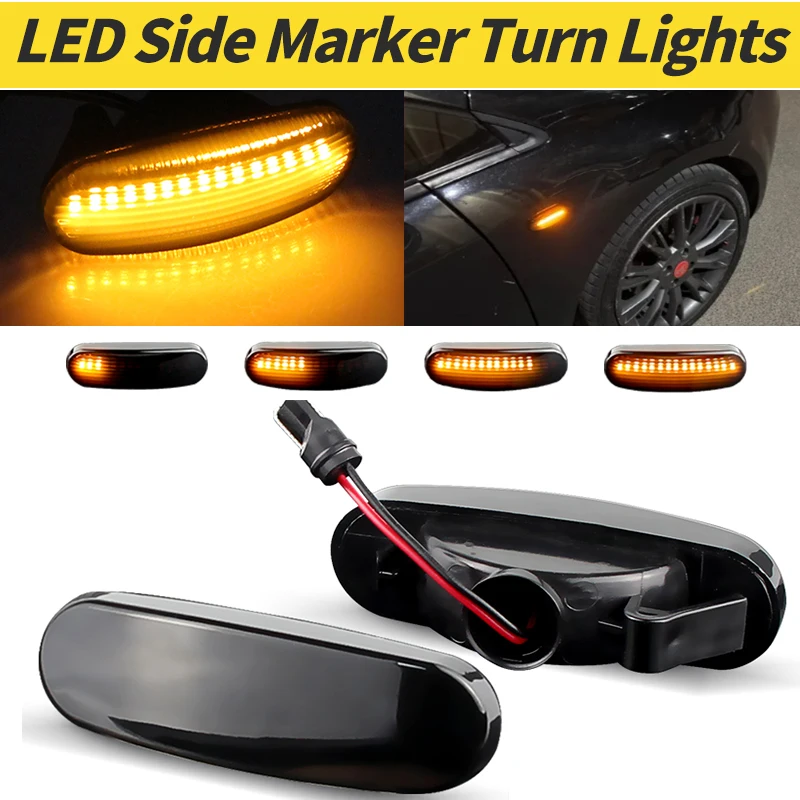 

2PCS For Abarth Panda For Peugeot Bipper Tepee For Citroen Nemo For Lancia Musa LED Turn Signal Side Fender Lights Lamp Blinkers