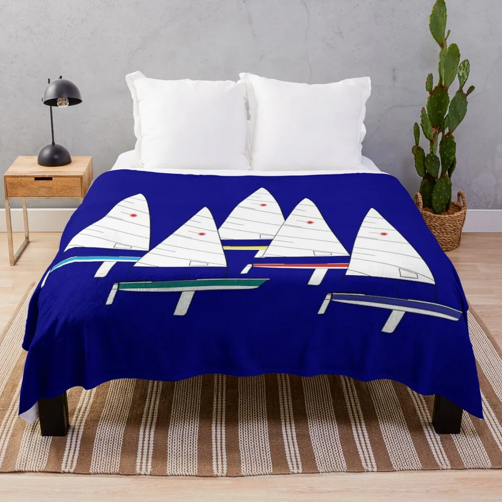 

Laser Sailboats Racing Throw Blanket Soft Big Blanket Cute Blanket Personalized Gift Sofa Throw Blanket