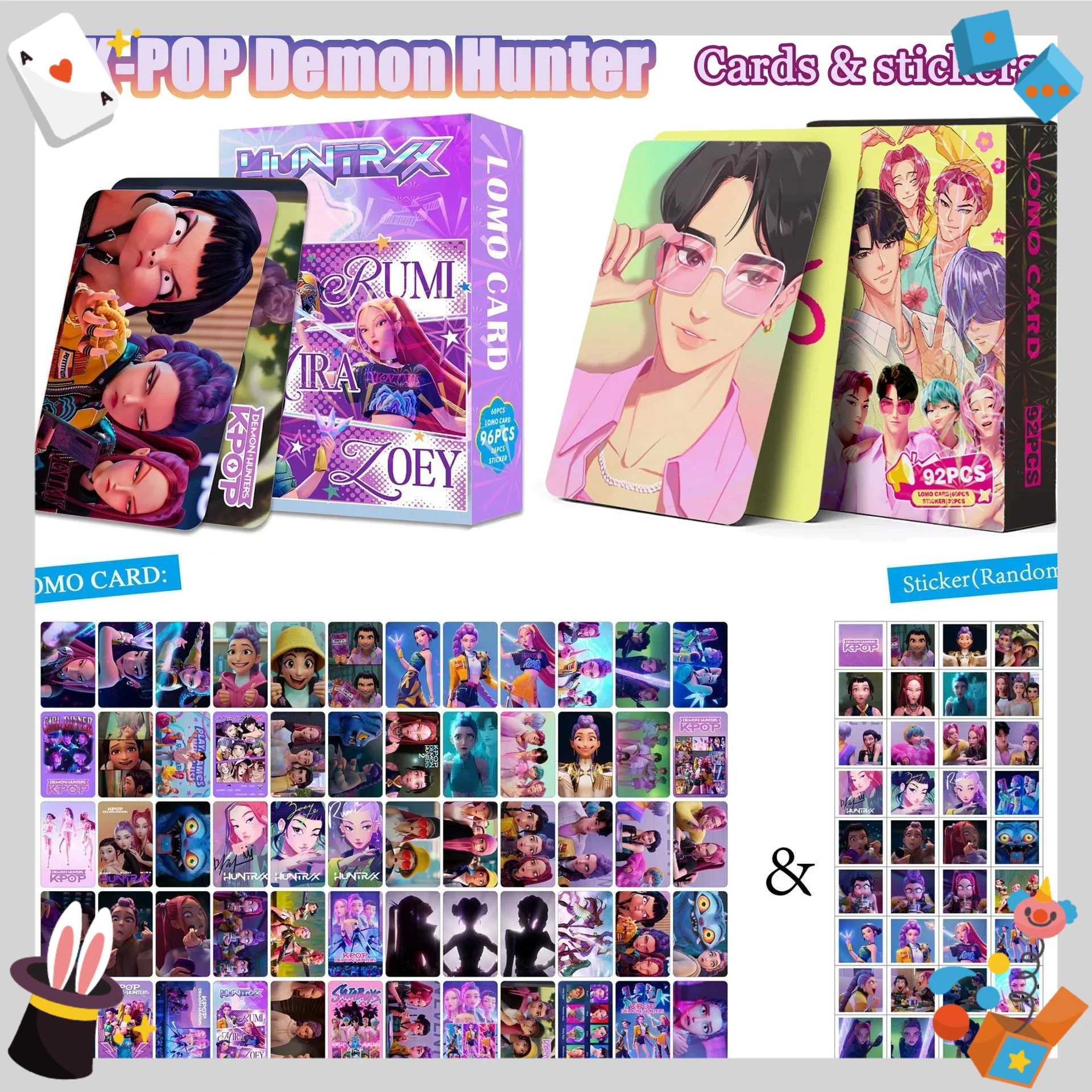 92–96 قطعة مجموعة بطاقات وملصقات Fantasy Idol Hunter، مجموعة بطاقات الصور الفوتوغرافية أنيمي لمحبي K-Pop، هدية LOMO للأولاد والبنات #5