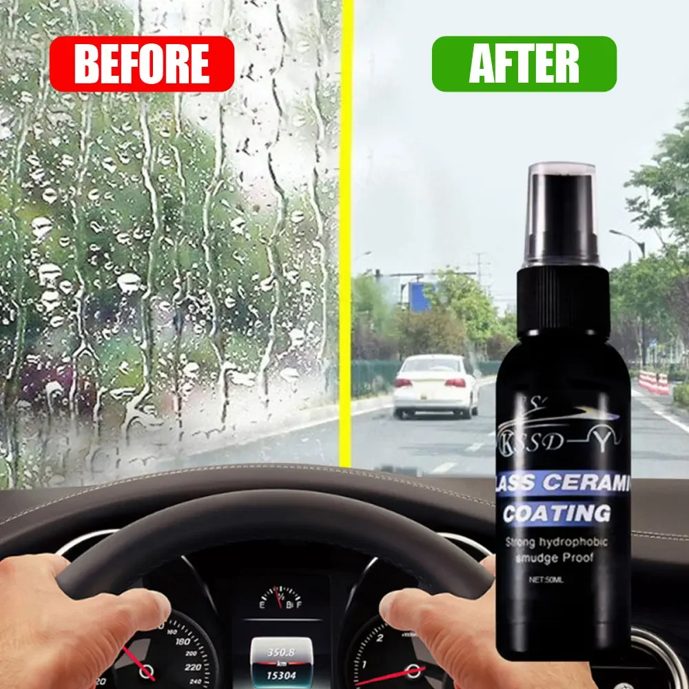 

50ml Car Windshield Anti-Rain Agent Car Coating Windows Waterproof Rainproof Car Glass Cleaner Window Care Cleaning Hydrophobic