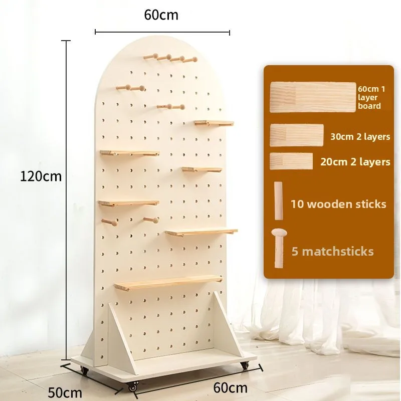 freestanding pegboard organizer casters multifunctional shelf desk decor potted plants books tools sturdy home furniture