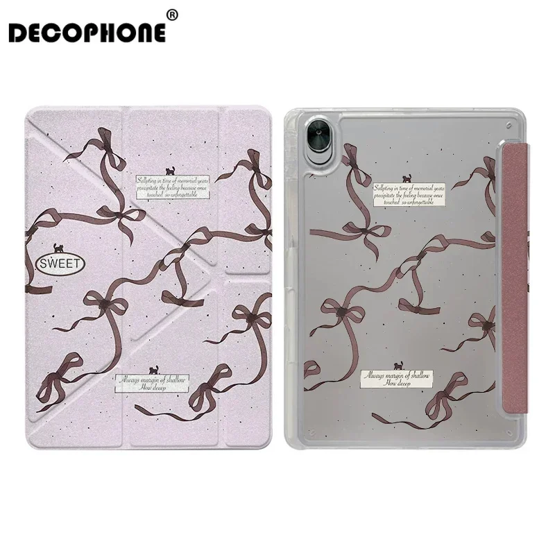 Pink BOWS 3+Y-fold For Samsung Galaxy Tab S10 FE PLUS/S11/iPad 10/11/12/AIR7/AIR8 13