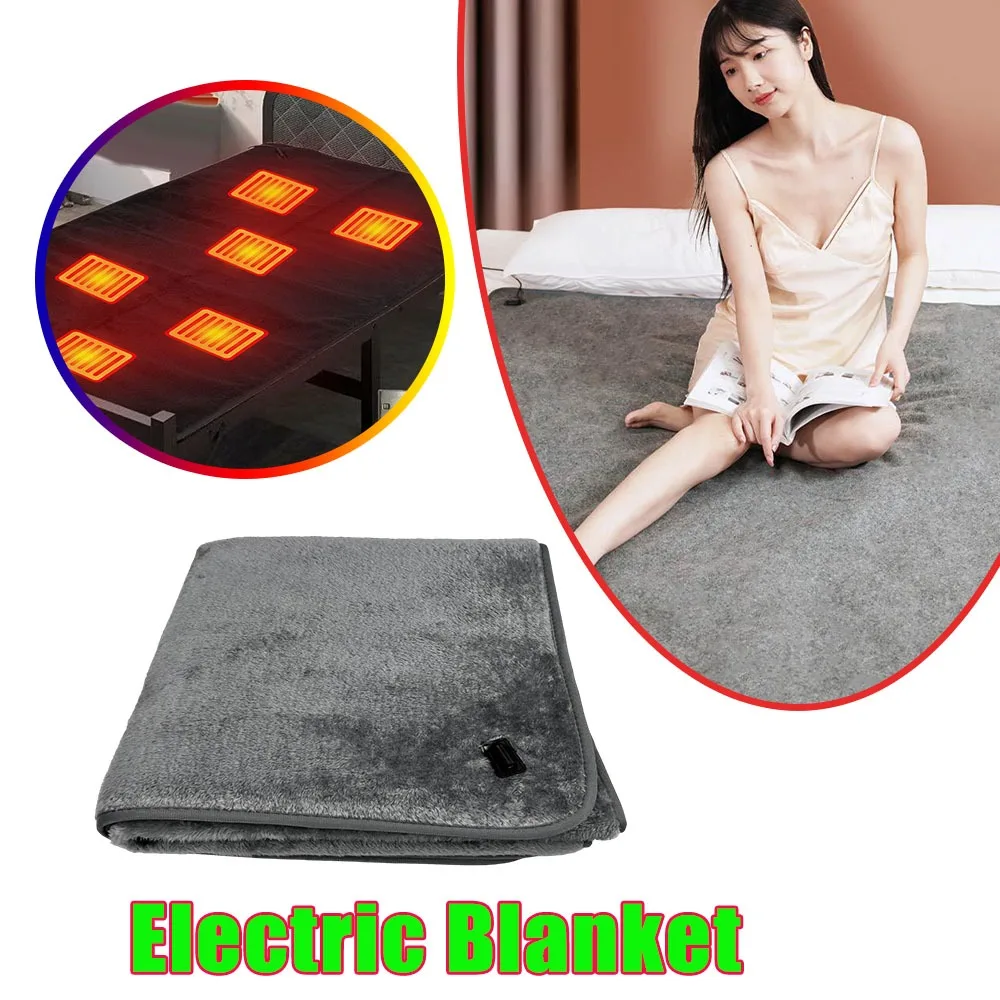 

Электрический греющий коврик 10 Вт, плюшевое электрическое одеяло с USB Type-C, портативный, моющийся, для одного человека, для офиса, спальни, улицы, путешествий