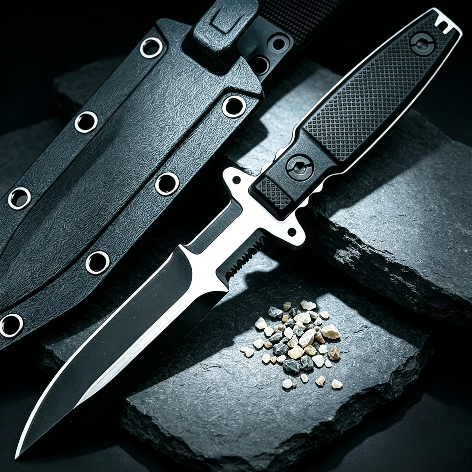 One-Piece Outdoor Fixed Blade Knife – 7Cr13MoV Steel, Ergonomic Grip – Portable Survival Utility for Camping and Field Tasks